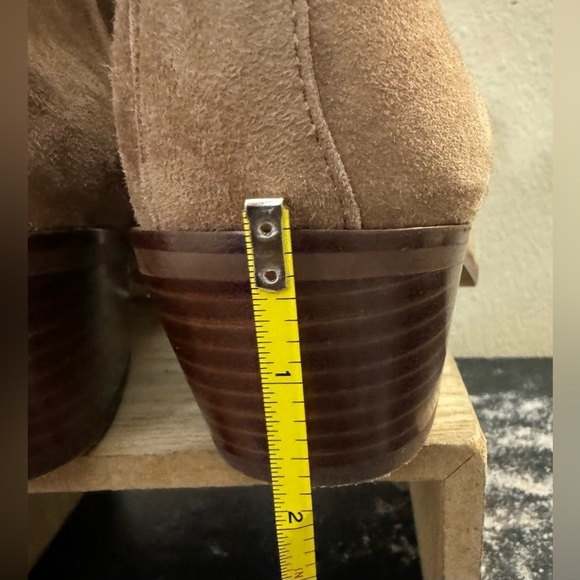 J. Crew Factory Suede Sawyer Booties Boots Classic Stacked Heel Size 9 - Picture 6 of 9